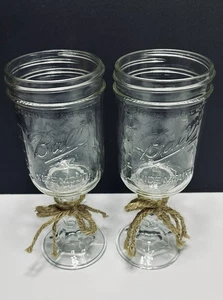 Juego de 2 copas bola albañil boca ancha copas cóctel vino estilo hecho en EE. UU. - Imagen 1 de 8