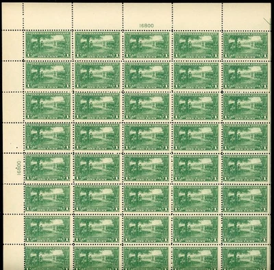 United States 1925 1c Lexington-Concord Sc# 617 Full Sheet Mint VF OG NH Scarce - Image 1 of 2