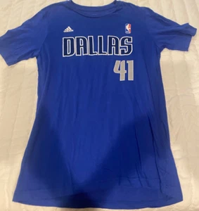 Dirk Nowitzki-Go-TO Tee Shirt Blue NBA Basketball-Dallas Mavericks-XL-NEW-No Tag - Picture 1 of 3