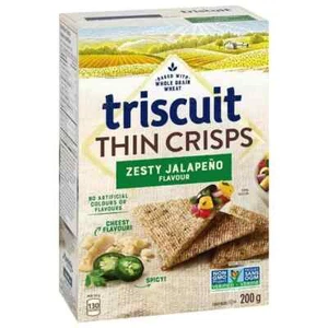 12 Boxes of Triscuit Thin Crisps Zesty Jalapeño Flavored Crackers 200g Each - Picture 1 of 2