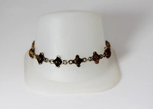 "Hermoso brazalete cabujón ámbar natural de plata de ley 7,25"" - 11450" - Imagen 1 de 5