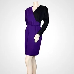 Vintage Color Blocked Dress Ursula Retro Disneybounding Halloween Costume 90s - Picture 1 of 14