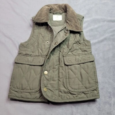 Chaleco acolchado Class Club verde oliva con bolsillos y cuello de pana 2/3 Foto 1 de 4