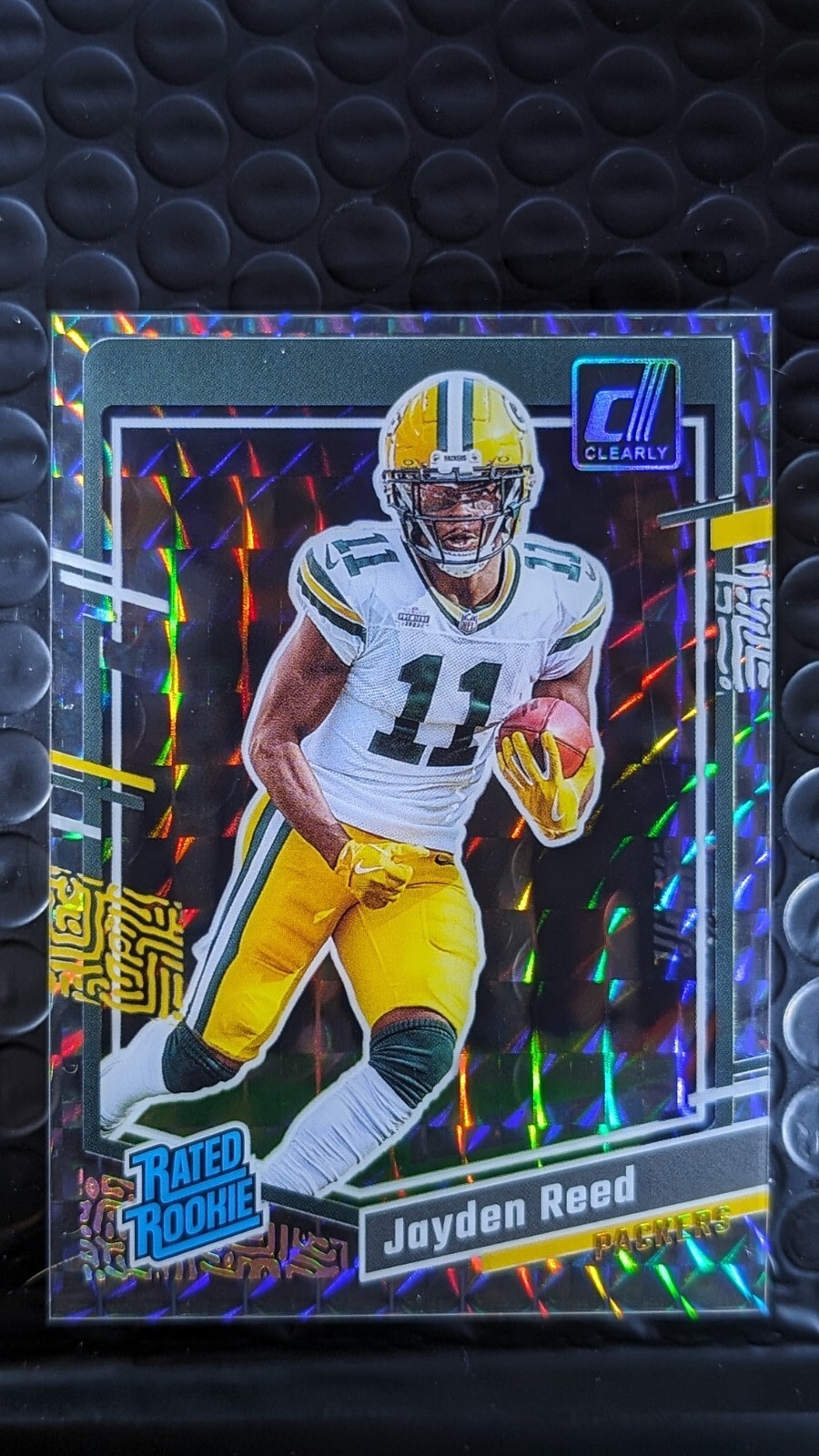 Jayden Reed 2023 Clearly Donruss Football Mosaic Holo Rated Rookie #68