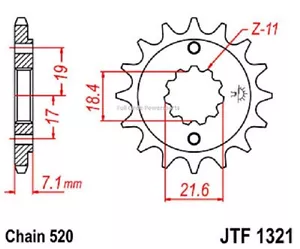 JT Front Sprocket 13 Tooth Honda CRF250L CBR250R XR250R NX250 Countershaft - Picture 1 of 1