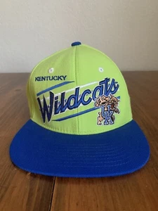 Kentucky Wildcats Script SnapBack Hat Zephyr NCAA Neon Green Wool Blend Vintage - Picture 1 of 10