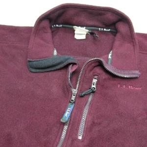 Vintage LL Bean Fleece Jacket Mens Large Purple Pockets Full Zip Made In USA 90s - Picture 1 of 11