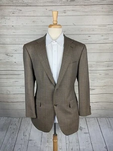 Abrigo deportivo Austin Reed lana azul amarillo marrón a cuadros 40R doble ventilación - Imagen 1 de 6