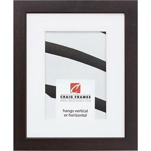 Craig Frames Essentials, 1" Wide Brazilian Walnut Brown Picture Frame With a Mat - Picture 1 of 9