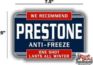 (PRES-STA-1) 7,5" PRESTONE BOMBOLETTA ANTIGELO DECAL STAZIONE BENZINA POMPA BENZINA - Foto 1 di 1