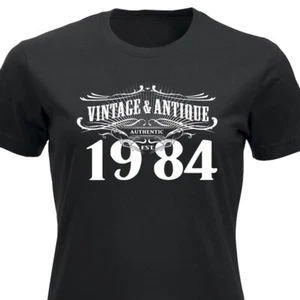 Camiseta divertida regalo cumpleaños vintage y antigua 1984 para hombre mujer - Imagen 1 de 18