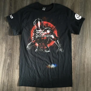 ATI AMD Radeon Software Ryzen | Crimson Astronaut T-Shirt Black Size S | Fits M - Picture 1 of 8