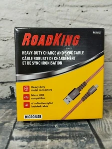RoadKing Orange 6 ft Micro USB Charger/Sync Cable RK06137 - Picture 1 of 5