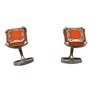 Gemelos Paul Smith Plata de Ley con Detalle Incrustado Plata Naranja - Imagen 1 de 3