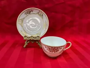Platillo de taza de té Noritake Japón dorado blanco 5 oz - Imagen 1 de 6