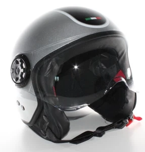 Jethelm Black Urban ITALIA Silber | für Brille Italy Vespa Roller XL 61 6710 - Bild 1 von 5