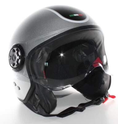 Jethelm Black Urban ITALIA Silber | für Brille Italy Vespa Roller XL 61 6710 - Bild 1 von 4