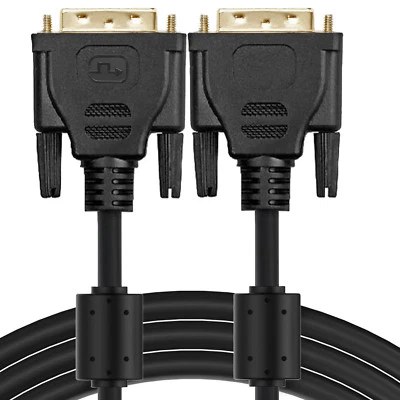 Digital Monitor Video DVI D To DVI-D Gold Male 24+1 Pin Dual Link TV Cable Cord - Image 1 of 4