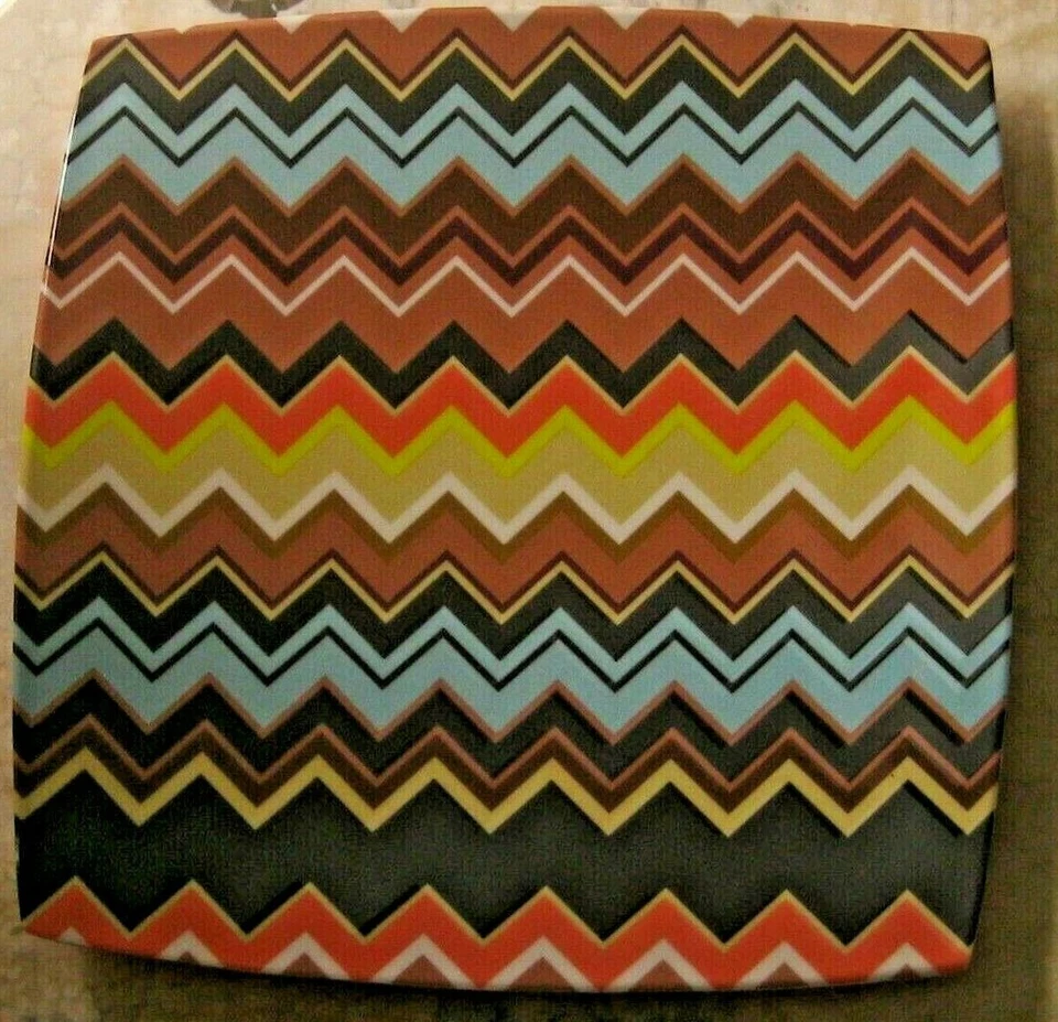 Missoni for Target 4pk Melamine Square Dinner Plate Set Zig Zag Print 10.5" Hg10