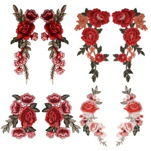 8PCS Embroidery Lace Flower Appliques Sew-On DIY Patches for Dress/Collar - Picture 1 of 7