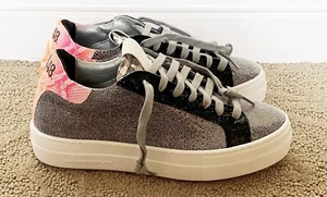 NWT P448 LEATHER LACE UP MULTICOLOR SNEAKERS SIZE: 36 - Picture 1 of 11