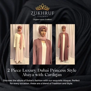 VERKAUF DUBAI ABAYA 2-TEILIGES KAFTANKLEID PARTYKLEIDUNG AUSGEFALLENER ARABISCHER STIL CARDIGAN - Bild 1 von 15