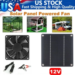Powered Fan Solar Panel Mini Ventilator Exhaust Fan Greenhouse Motorhome House - Picture 1 of 12