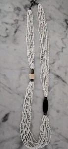 Pre-owned SILPADA Necklace 35" Multi Strand Seed Beads Bamboo Coral & Pen Shell - Picture 1 of 5