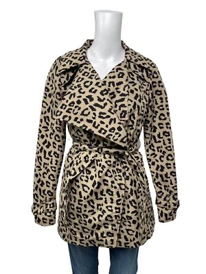 VERO MODA Jacket Womens Size XS 6-8 Beige Animal Print TrenchCoat & Belt EU36 - Image 1 of 4