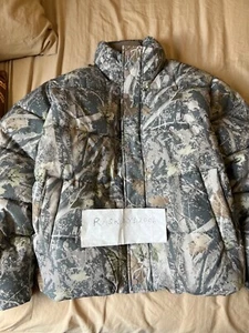 Abercrombie & Fitch Ultra Puffer Jacket Gray Camo Camouflage Coat Military Vtg L - Picture 1 of 11