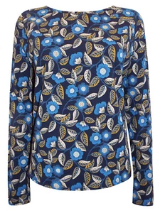 EX Seasalt Womens Navy Floral Cotton Setting Sun Pyjamas Sizes 8-22 - Picture 1 of 2