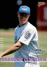 2000 Greensboro Bats Multi-Ad 6 Brandon Claussen Rapid City South Dakota SD Card