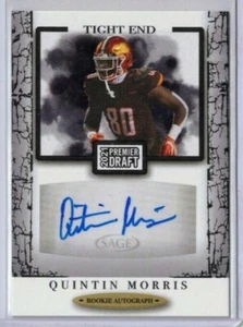 QUINTIN MORRIS 2021 SAGE Premier Draft High BLACK AUTOGRAPH auto BILLS - Picture 1 of 2