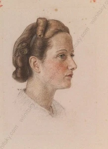 Rudolf Paul Hirschenhauser (1882-1951) "Female Portrait", drawing, 1941 (1) - Picture 1 of 2