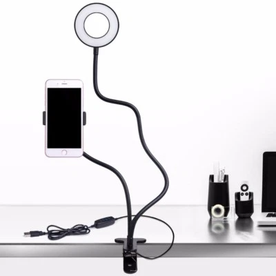 Selfie Ring LED Light with Cell Phone Holder Stand for Live Stream & Makeup G465 - Image 1 of 4
