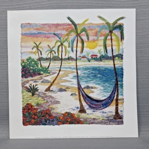 Kunstdruck von Andrea Beloff "Sandy Shores" signiert vom Künstler 10x10 Strand Küste - Bild 1 von 12