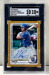 2020 Bowman Nick Pratto Prospect Auto #PA-NP Royals SGC 10/10-(bin8929N) - Picture 1 of 2
