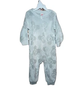 Jungen Gr. 2T grau weicher Fleece 1 Stück Reißverschluss Pyjama MICKEY MOUSE DISNEY grau - Bild 1 von 10