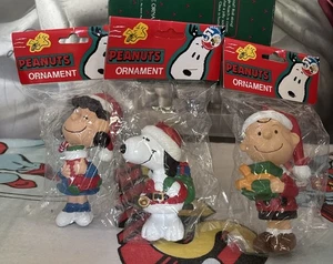 Set of 3 Kurt S Adler Peanuts Christmas Ornaments Lucy Snoopy Charlie Brown New - Picture 1 of 8