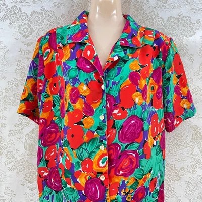 Blusa Impressions Of California Dopamina Vestido Floral Abotonada Top 1X Foto 1 de 4