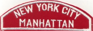 BOY SCOUT RWS NEW YORK CITY / MANHATTAN RED & WHITE FULL STRIP - Picture 1 of 1