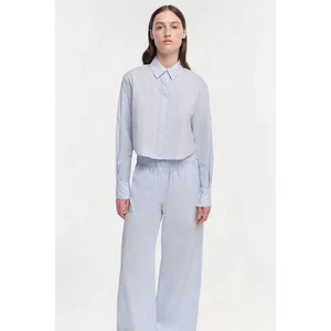 Simkhai Renata Cropped Button Down Hemd klassisch blau gestreift Größe XL Neu mit Etikett - Bild 1 von 16