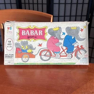 BABAR Game -  Board Game by Milton Bradley - Vintage 1968 - Complete - Image 1 of 4
