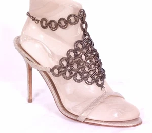 Manolo Blahnik exklusive italienische Damenschuhe Sandalen mit Absatz Größe 39 1/2 US-Größe 9 - Bild 1 von 7