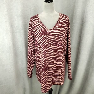 Top Belle Kim Gravel Mujer Talla XL Cepillado Estampado Animal Tigre Suave Sudadera Top - Imagen 1 de 11