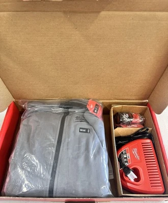 Milwaukee Men’s 12Volt Gray Heated Hoodie Kit Large M12 306G-21L NEW - Image 1 of 4