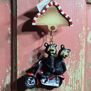 Bären Motorrad Christbaumschmuck zum Aufhängen Bereich zum Personalisieren - Bild 1 von 12