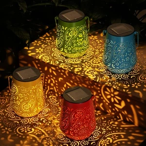 Pack de 4 Faroles Solares Exterior Impermeable Luces Solares Regalos para Decoración de Jardín... - Imagen 1 de 9