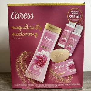 Caress Daily Silk White Peach & Orange Blossom 4 Pc Body Wash & Soap Gift Set - Picture 1 of 4