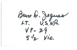 Bruce Jaques signierte Karteikarte WWII Ace O&E - Bild 1 von 1